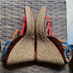 🩷🧡💙 The COVE Atlantis by Matt Bernson leather woven wedge size 9